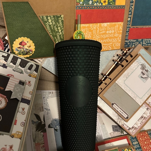 Starbucks Other - Starbucks Dark Green Studded Tumbler